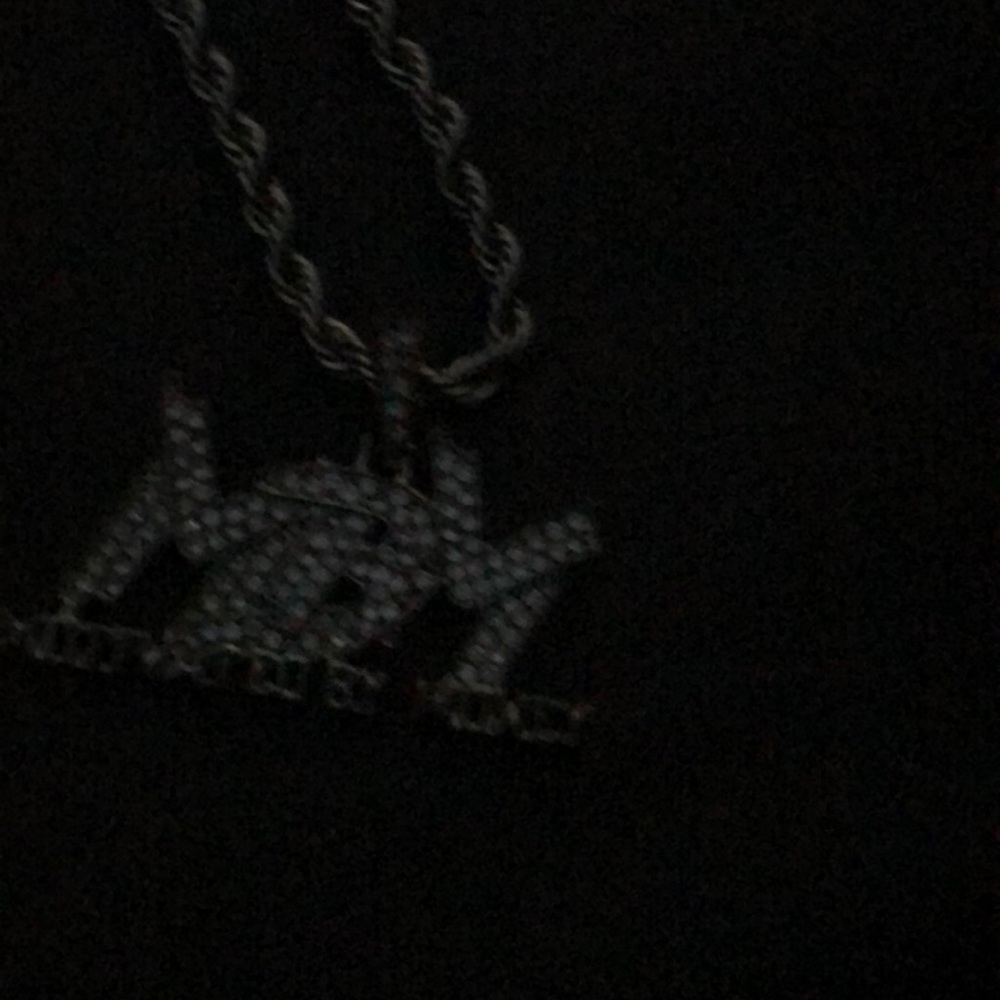 14K White Gold Finish Hustle Or Be Broke Pendant+Free Chain.